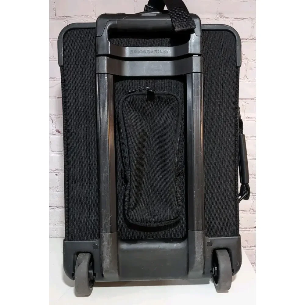 Briggs & Riley Baseline 22.5” Carry On Rolling Luggage 2 Wheel Black Ballistic - Picture 11 of 16